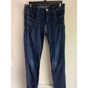 High Rise Dark Wash AEO Skinny Jeans